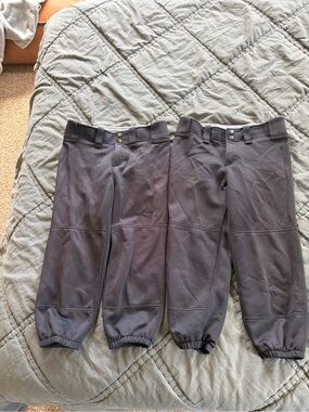 Lot of 2 Mizuno Girls Softball Pants Youth Large Black